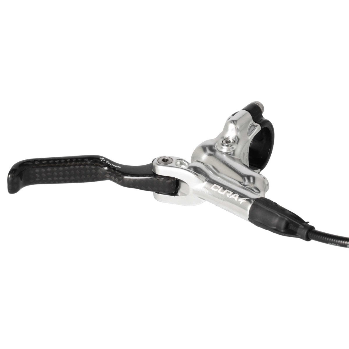 Formula Cura 4 Scheibenbremse | Carbon Bremshebel | hinten | 4 - Kolben | silber | inkl. Beläge | Leitung 2000 mm - RAAAD.de
