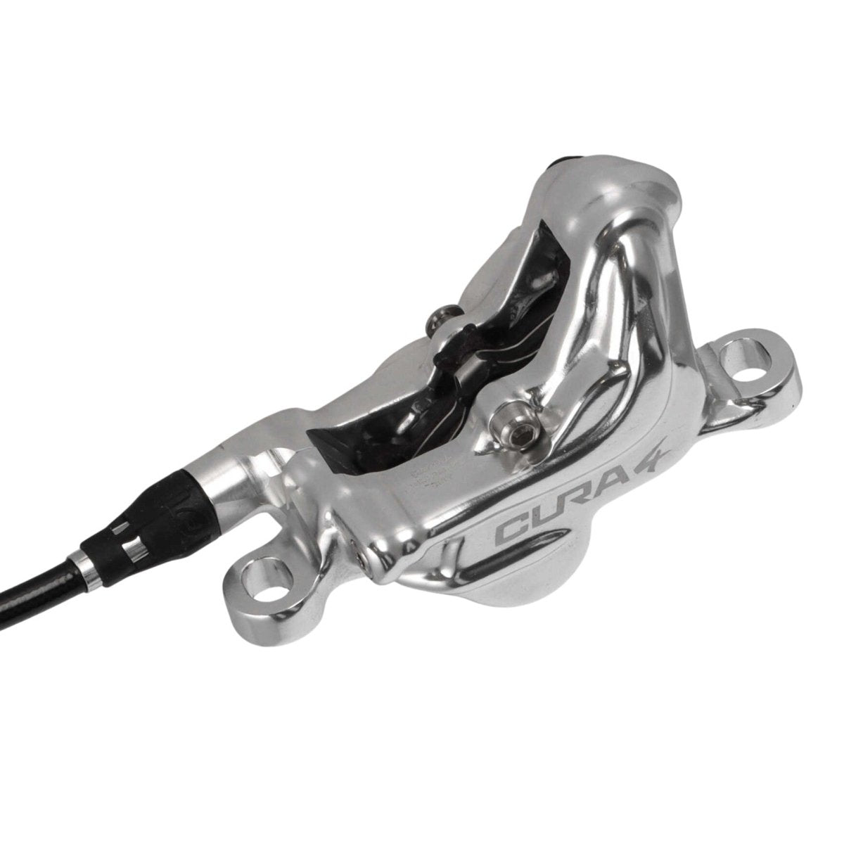 Formula Cura 4 Scheibenbremse | Carbon Bremshebel | hinten | 4 - Kolben | silber | inkl. Beläge | Leitung 2000 mm - RAAAD.de