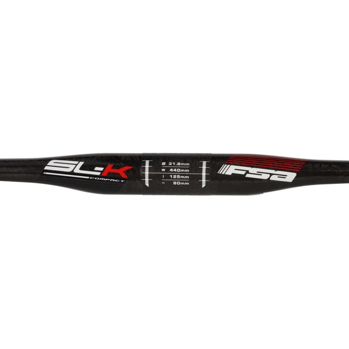 FSA SL - K Carbon Rennradlenker | 31,8 mm Klemmung | 440 mm Breite | schwarz/rot | Compact (B - Ware) - RAAAD.de