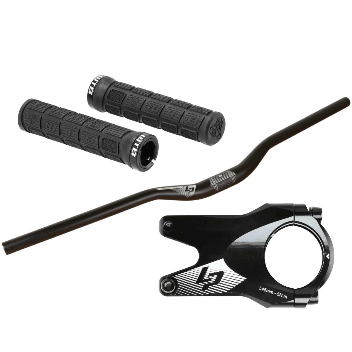 Lapierre / WTB Cockpit - Set MTB | Lenker 780 mm | Vorbau 45 mm | Ø 31.8 mm | WTB Wafel Lock - On Griffe | schwarz - RAAAD.de