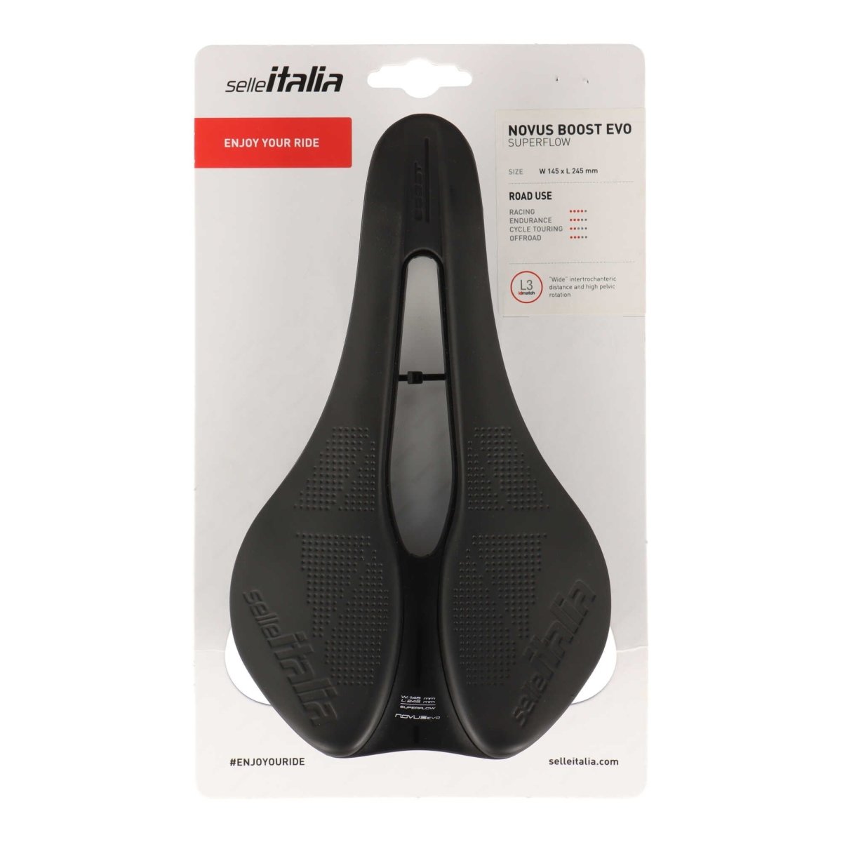 Selle Italia Novus Boost EVO Superflow X - Tech Sattel | 145 x 245 mm (L3) | Aluminium Streben | Schwarz - RAAAD.de