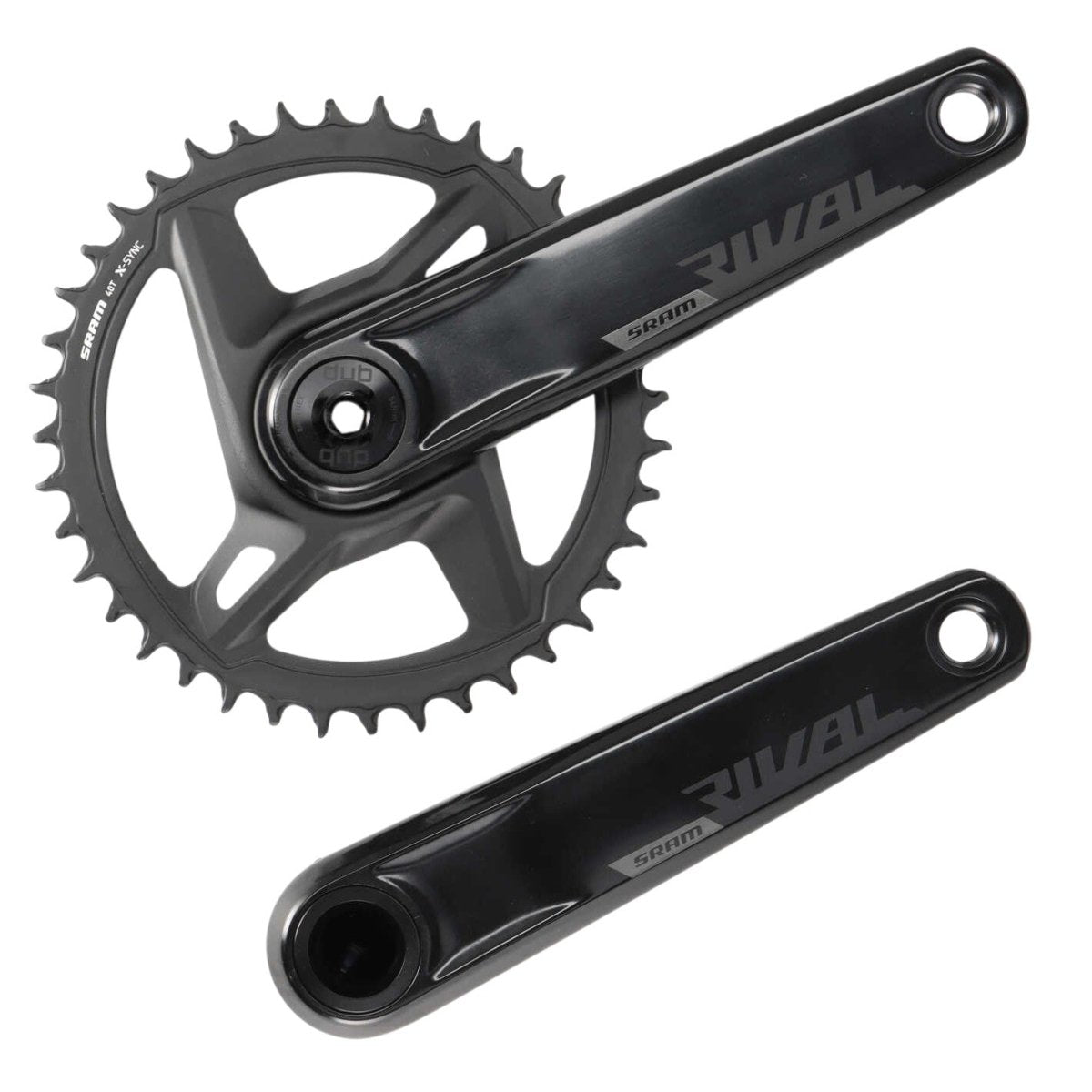 SRAM Rival Kurbel 1x12 - fach DUB Wide | 170 mm | Kettenblatt 40 Zähne | Rennrad / Gravel | schwarz - RAAAD.de