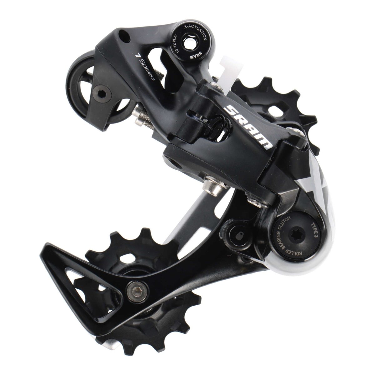 SRAM X01 DH Schaltwerk mittlerer Käfig schwarz silber (7 - fach) - RAAAD.de