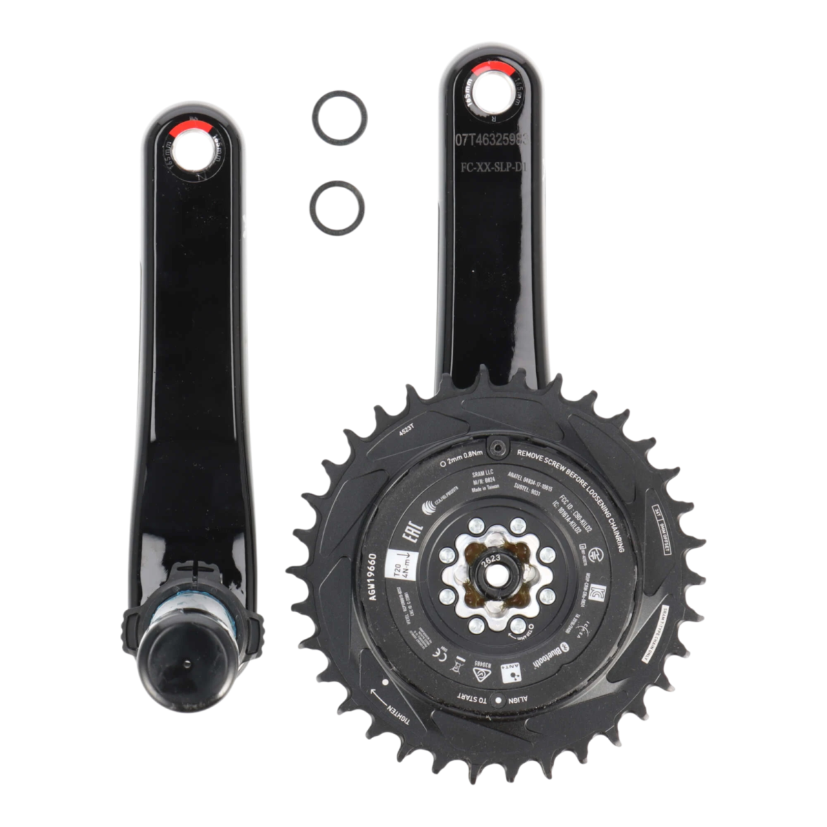 SRAM XX SL Eagle Transmission Powermeter Kurbel | DUB | 165 mm Kurbelarme | 34T Kettenblatt - RAAAD.de
