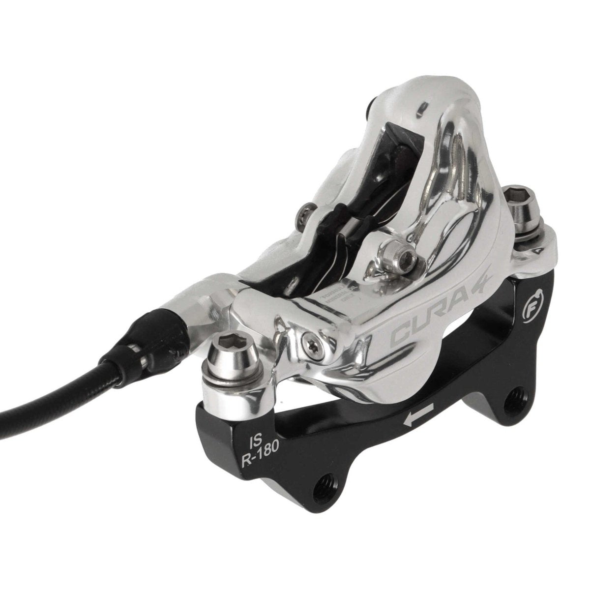 Formula Cura 4 Scheibenbremsen - Set | Carbon Bremshebel | vorne & hinten | 4 - Kolben | silber | inkl. Beläge | Leitung 800/2000 mm - RAAAD.de