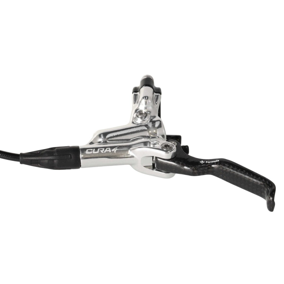 Formula Cura 4 Scheibenbremsen - Set | Carbon Bremshebel | vorne & hinten | 4 - Kolben | silber | inkl. Beläge | MTB / Enduro - RAAAD.de