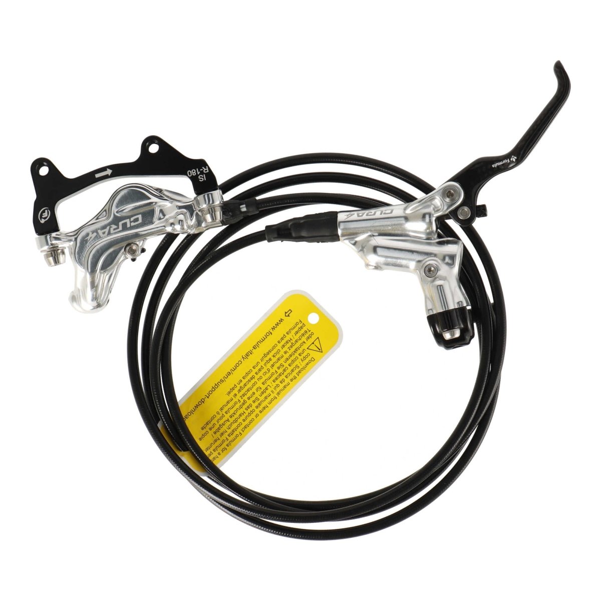 Formula Cura 4 Scheibenbremsen - Set | Carbon Bremshebel | vorne & hinten | 4 - Kolben | silber | inkl. Beläge | MTB / Enduro - RAAAD.de