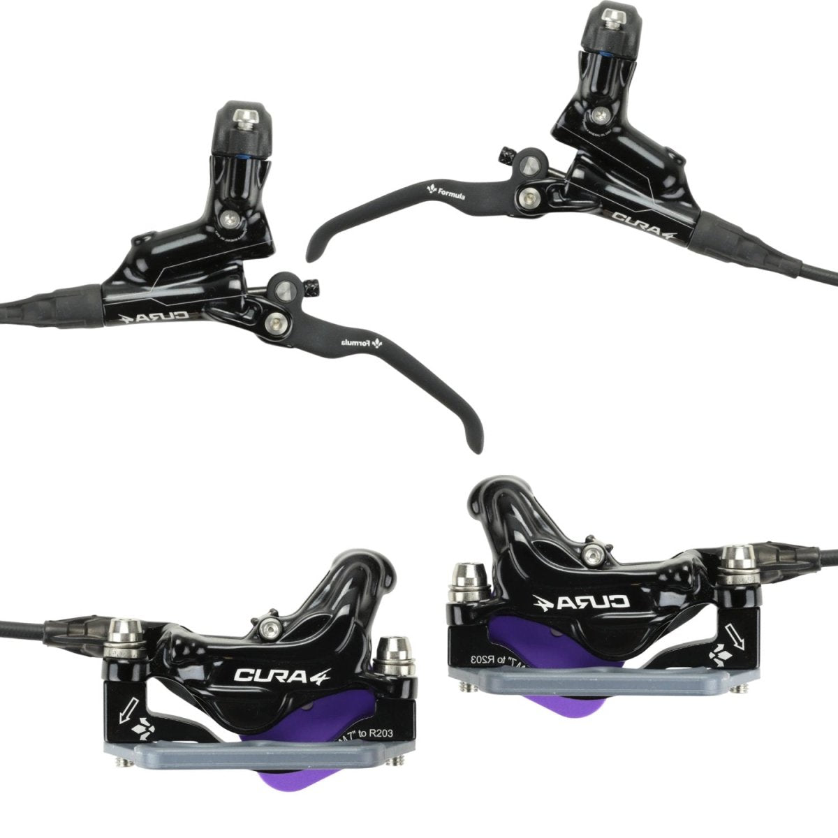 Formula Cura 4 Scheibenbremsen Set schwarz 4 - Kolben Vorderrad und Hinterradbremse - RAAAD.de