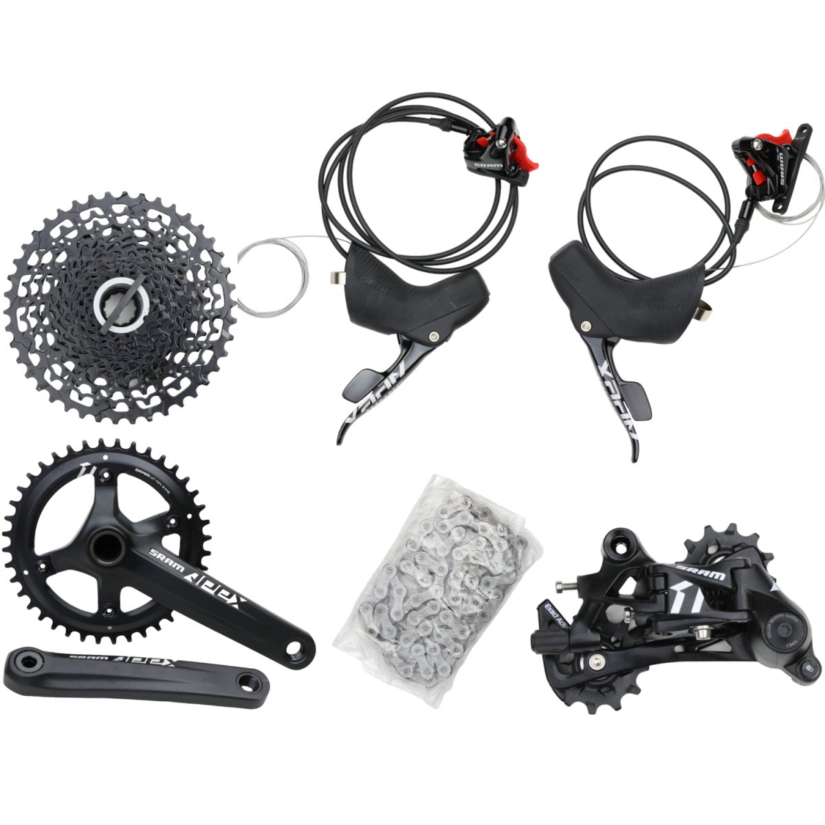 SRAM Apex Schaltgruppe GXP Gravel Disc 170 mm 40T (1x11-fach) - RAAAD.de