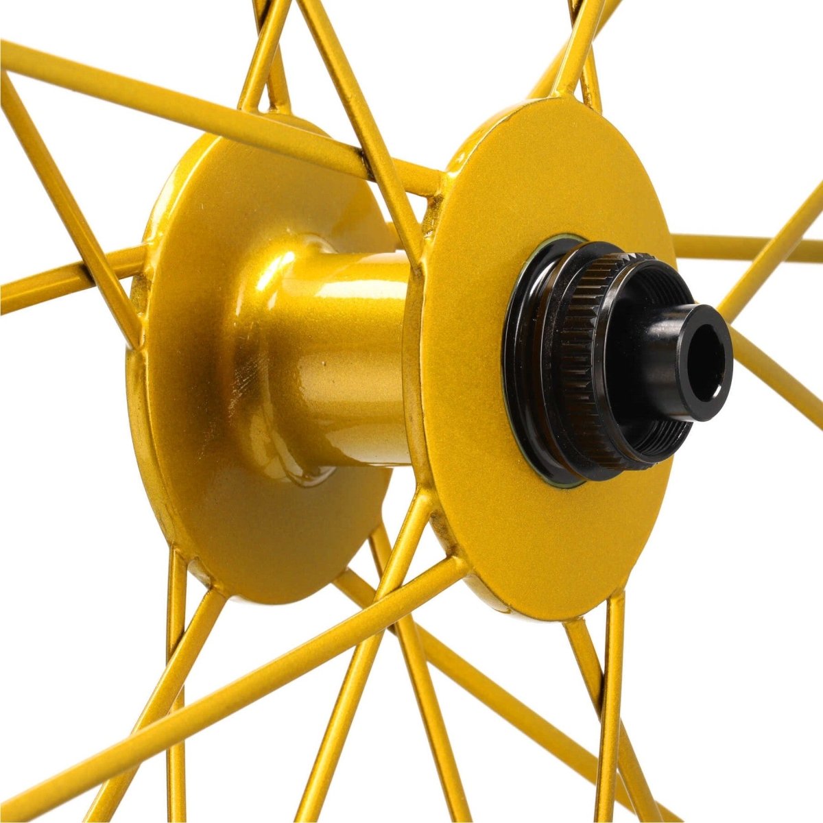 ZZYZX Laufradsatz 45 mm Aero | Tubular Schlauchreifen | 28" Disc | SRAM XDR Freilauf | Schwarz glänzend mit goldenen Speichen - RAAAD.de