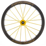 ZZYZX Laufradsatz 45 mm Aero | Tubular Schlauchreifen | 28" Disc | SRAM XDR Freilauf | Schwarz glänzend mit goldenen Speichen - RAAAD.de